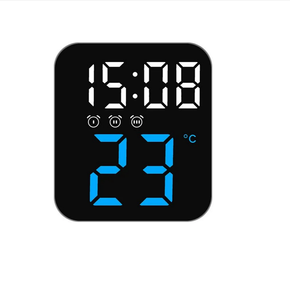 Часы настольные LED MIRROR GH8015 Blue&White