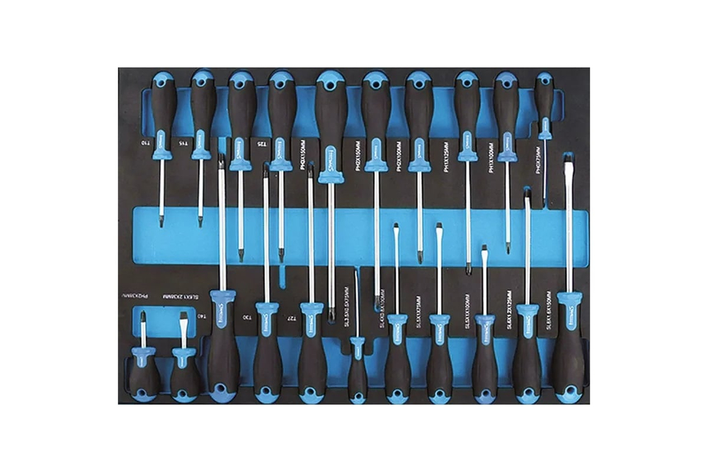 Тележка инструментальная AutoMeister 7 ящиков (RAL5015/RAL7040) с набором инструмента 229 предметов 79486