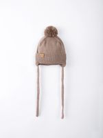 Шапка хлопковая однослойная на подкладе "Какао" 0+