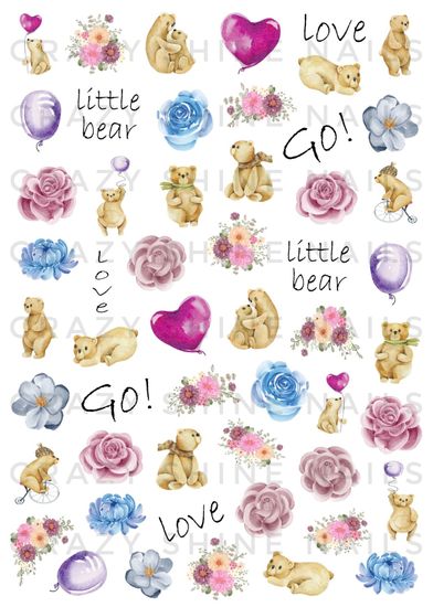 Слайдер-дизайн Crazy Shine Nails mini: Little bear