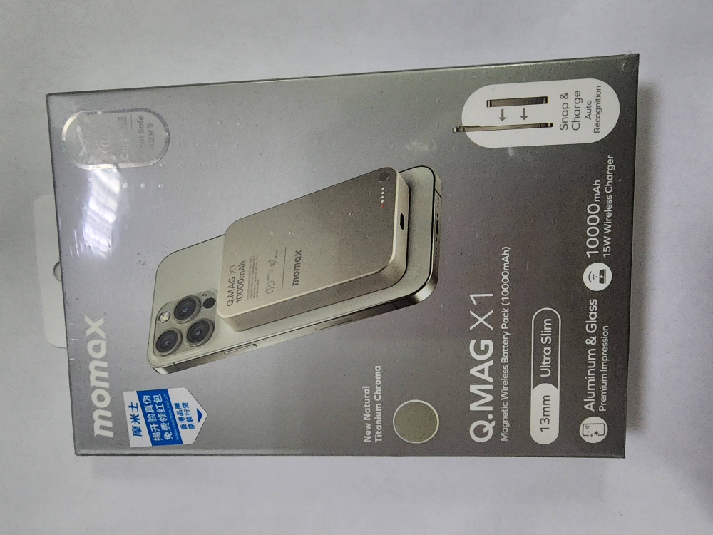 Портативный акк. Momax 1000mah Q.MAG X1 (Titanium)