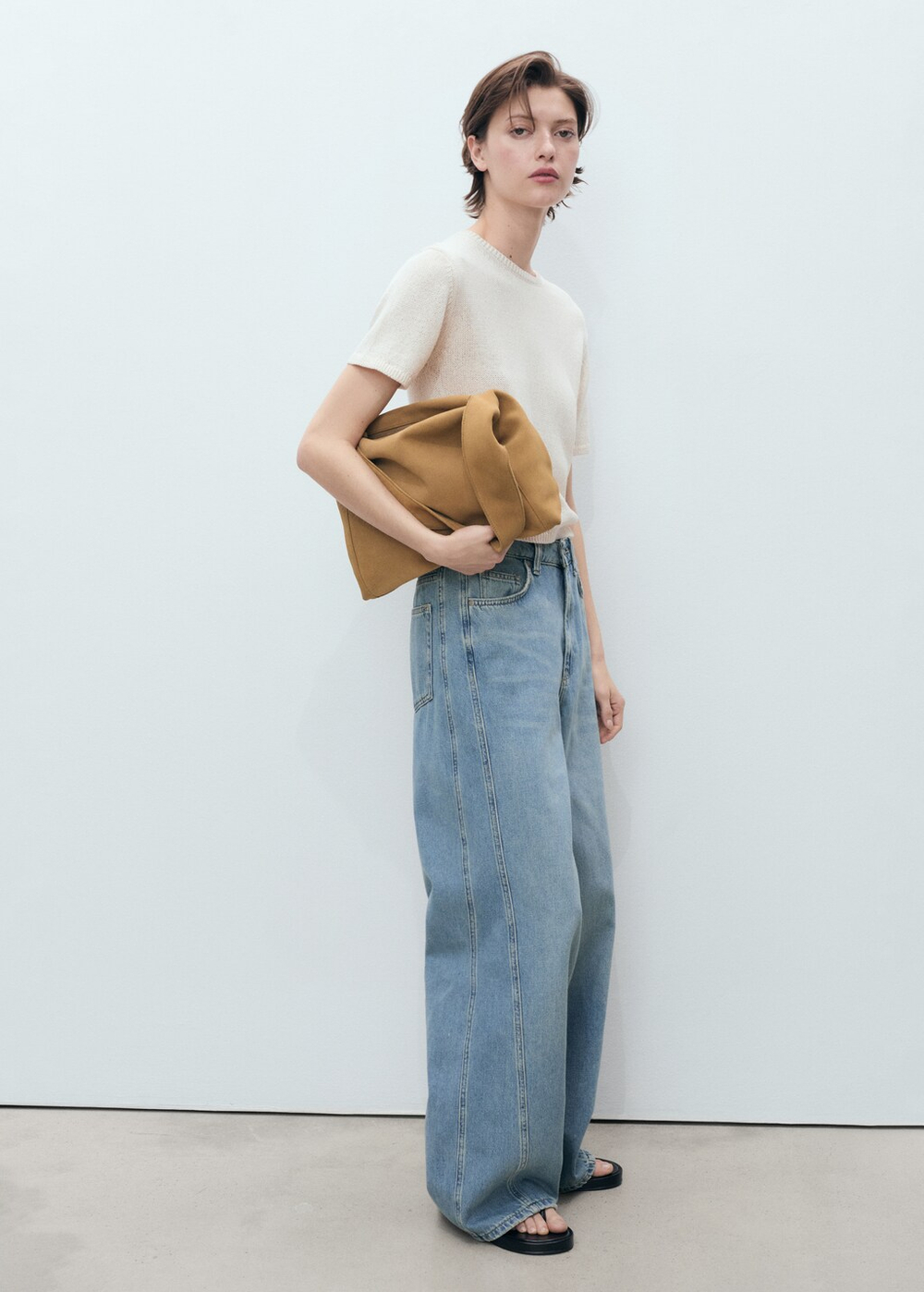 Джинсы wideleg с посадкой на талии