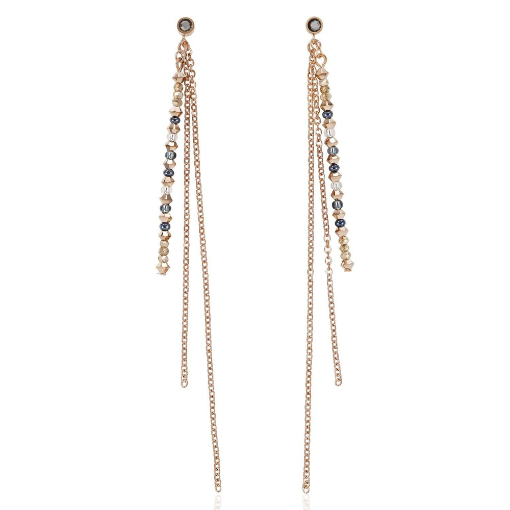 Серьги Coeur de Lion Rose Gold-Grey 5040/21-1200