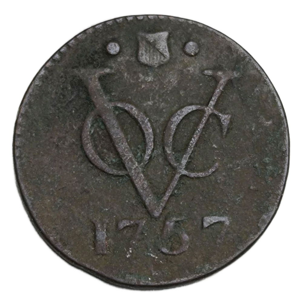 Монета 1 дуит 1757 год Голландская Ост-Индия