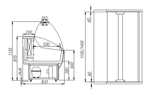 Морозильная витрина Carboma ПОЛЮС ЭКО ВХСн-1,5 PRAIA (G85 SL 1,5-1) 