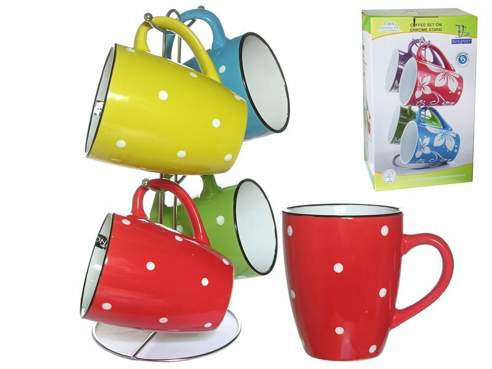 Набор кружек 4 предмета 330мл на подставке 14801-4MS