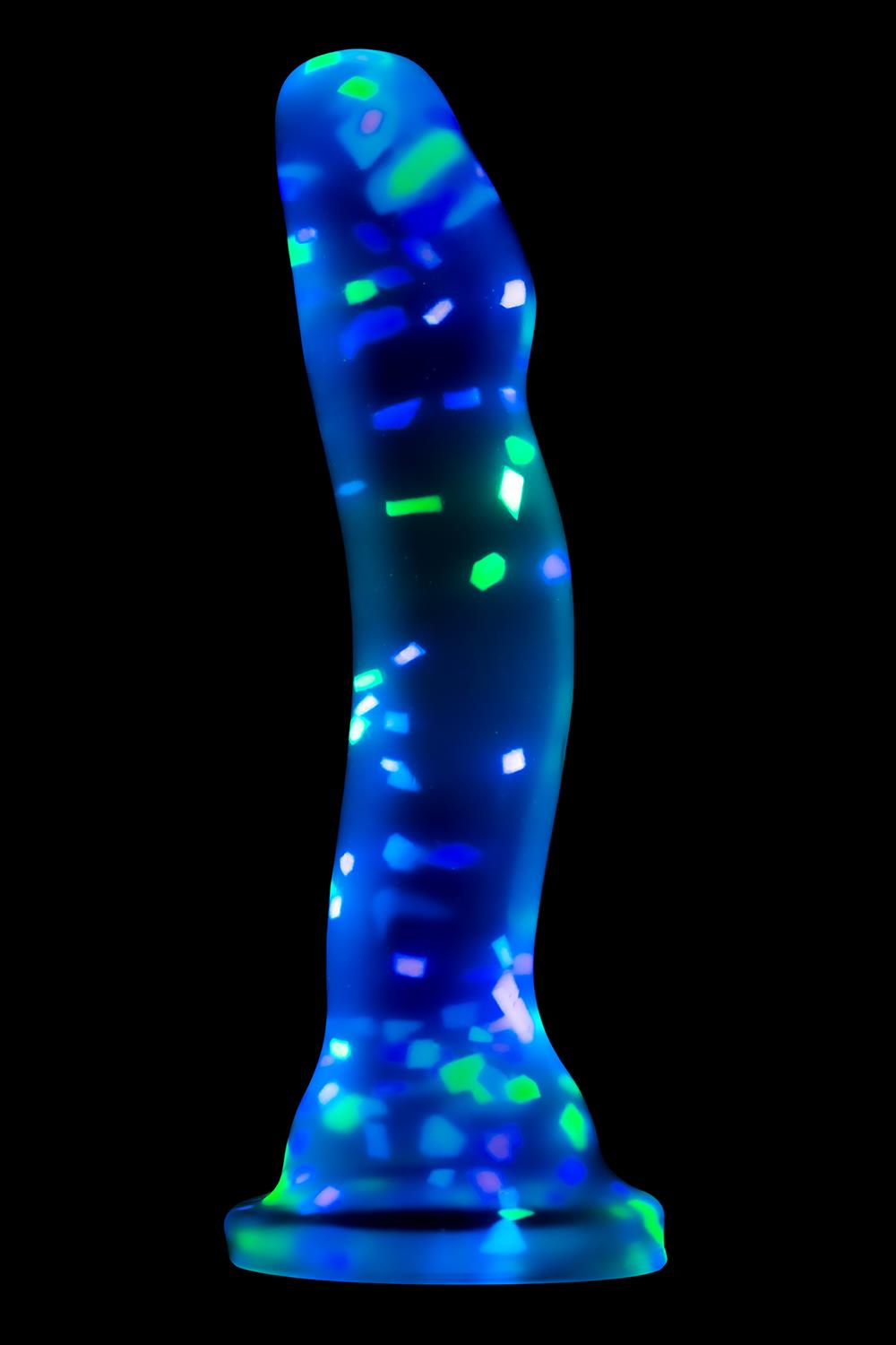 Прозрачный люминесцентный фаллоимитатор Hanky-Panky - 19 см.