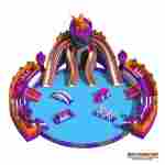 Надувной аквапарк с бассейном и горками «Драконий замок», 22×20×7 м