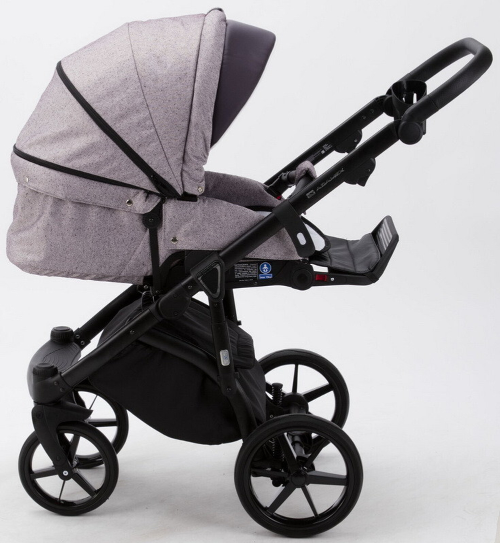 Детская коляска Adamex Bibione 2 в 1 BI-TSB14 (РОЗОВО-БОРДОВ.ЖАКАРД+СЛИВОВАЯ.КОЖА)