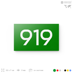 Номер на дверь 919, табличка на дверь для офиса, квартиры, кабинета, аудитории, склада, зеленая 120х70 мм, Айдентика Технолоджи