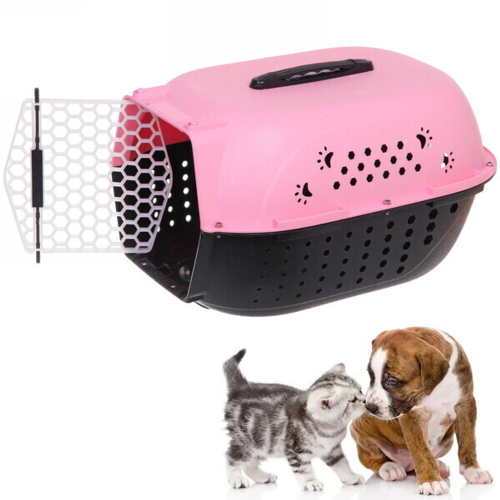 Переноска для животных «ЛЮБИМЫЙ БРО», лапки, цвет розовый, 48*32*28см/до 10кг (Лейбл)