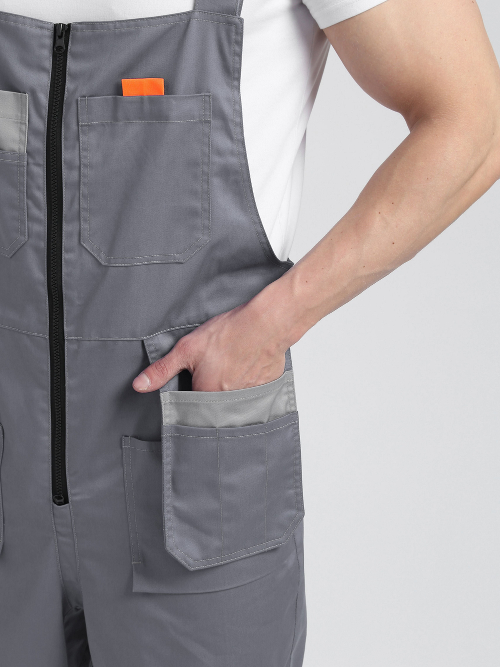 Костюм Драга-2 (тк.Смесовая МВО,240) п/к, серый/св.серый/оранжевый