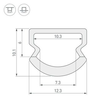 Профиль 2000*12,3*10,1 мм 023303 белый WPH-LINE-1210R-2000 OPAL Arlight