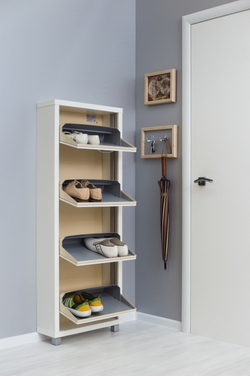 Обувница в прихожую компактная для обуви Люкс 4 фасад лдсп белая