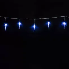 Гирлянда Сосульки 4 м., Белые 12 см., 24В, 16 LED, провод прозрачный ПВХ, IP54, LTC (IC12.16-10-1W)