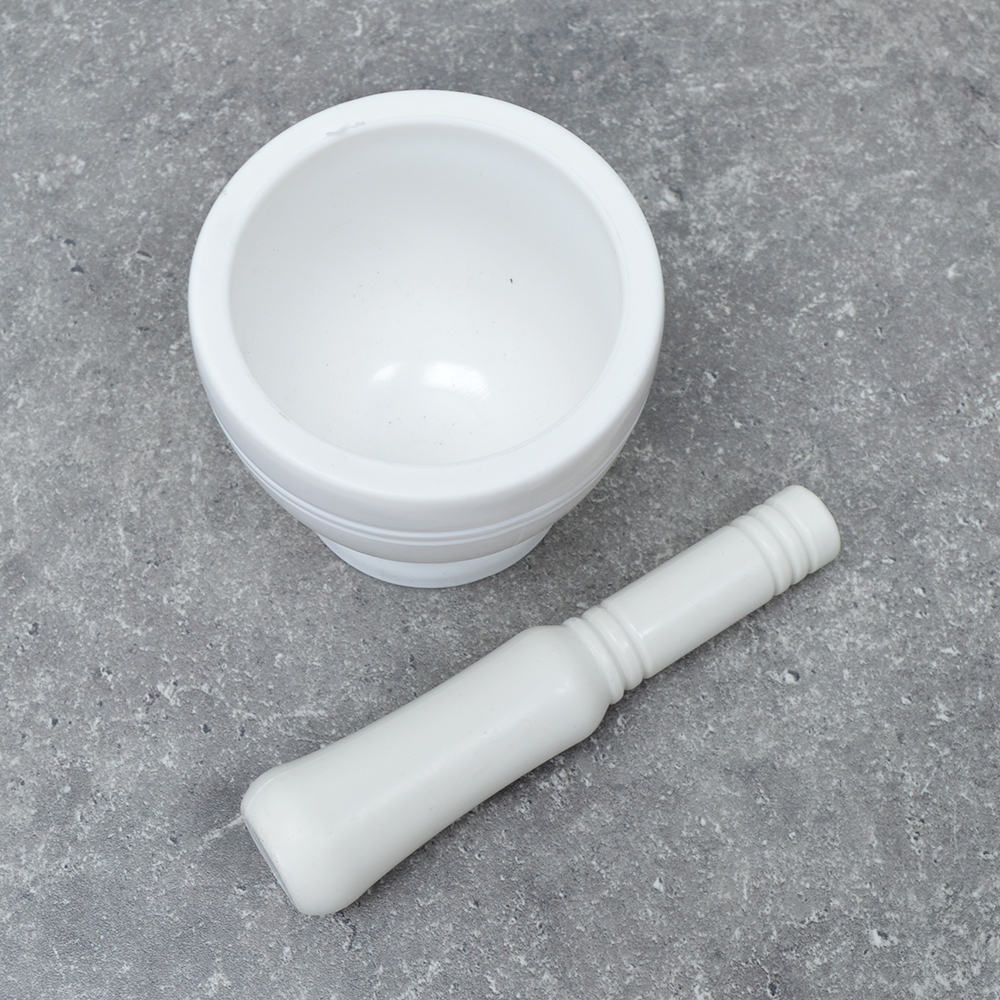 Ступка с пестиком 10,8*9,5см, пластик, белая