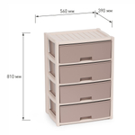 Комод 4-х секционный "Колорит" широкий (бежевый)