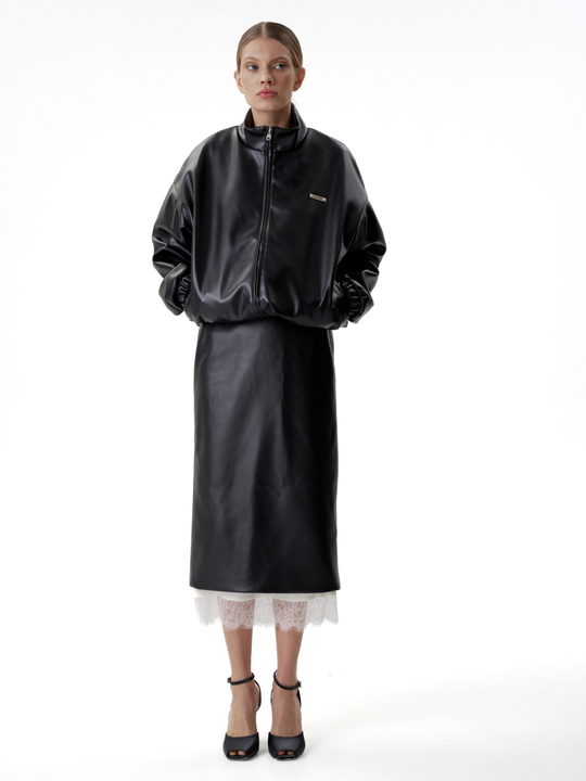 Юбка из экокожи