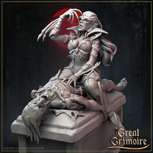 Вампир за трапезой Вампир Дампир Стрига Упырь Кровосос Нежить Монстр миниатюра для dnd, днд, pathfinder, фентези, Настольная игра, НРИ, Варгейм, РПГ