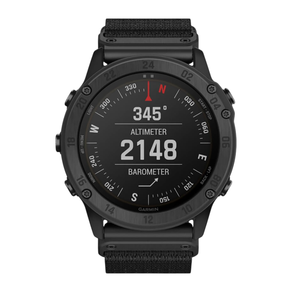 Спортивные часы Garmin tactix Delta Solar Edition, чёрный нейлоновый ремешок, чёрный силиконовый ремешок Безель из стали с DLC-покрытием, дисплей Solar со стеклом Power Sapphire. Нейлоновый ремешок и силиконовый ремешок с классическими застёжками — на зап