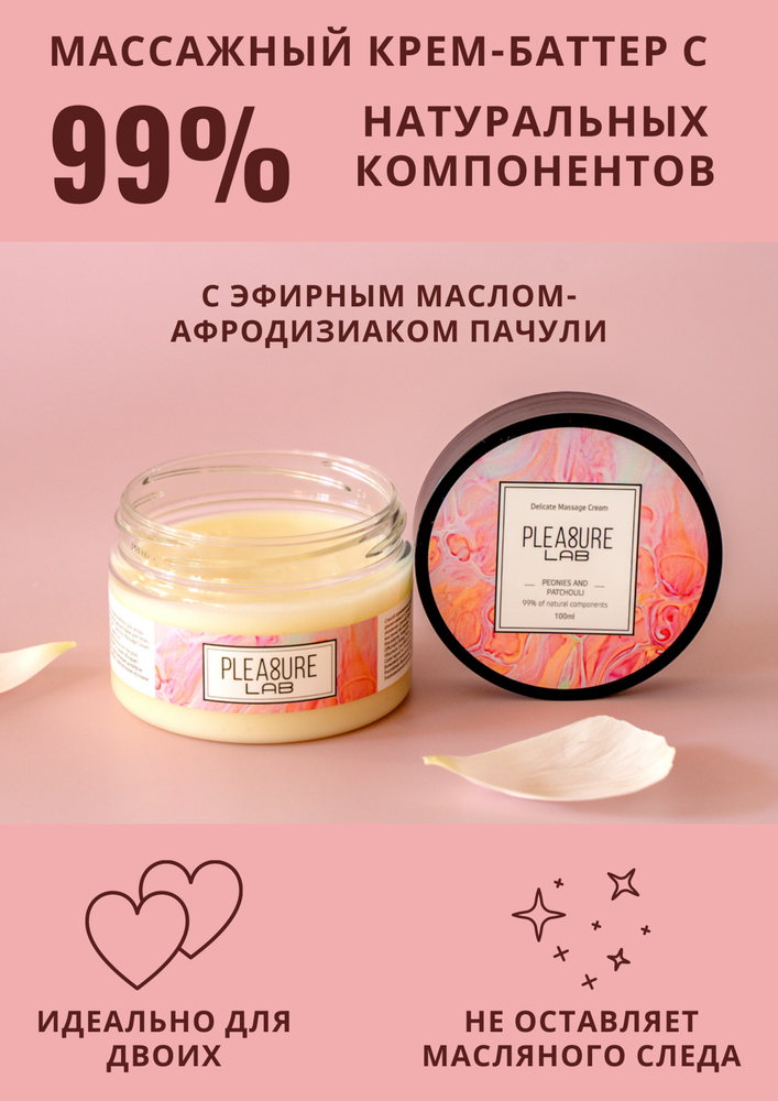 Массажный крем Pleasure Lab Delicate пионы и пачули 100 мл 1074-02Lab