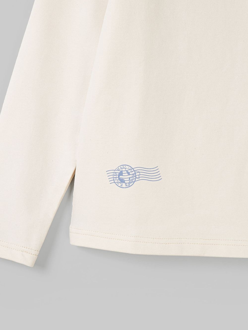 Лонгслив из футера "Лён" с принтом 7+