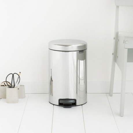 Ведро для мусора Brabantia NewIcon с металлическим внутреннем ведром полированная сталь 12л