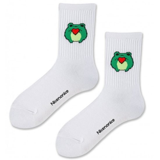 Носки Nicenonice Classic Лягушка с сердечком (Белый, 41-45)