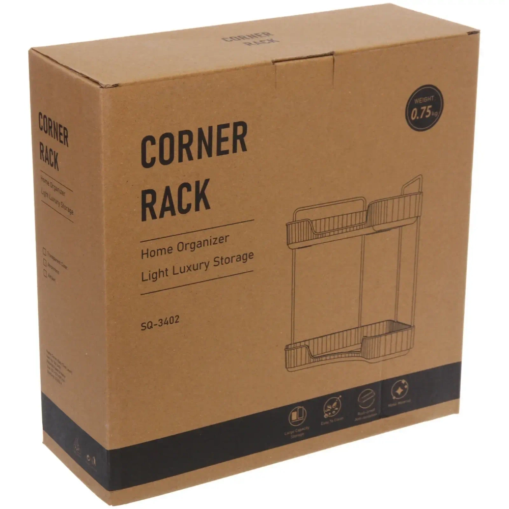 Полка для ванны угловая двойная «Фреш»прозрачная 25,7х29,7х25,7см