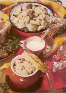 Почтовая открытка СССР - Пельмени