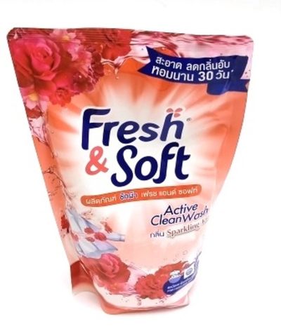 LION "Essence Fresh & Soft" Средство для стирки жидкое 400мл "Red Rose"  (мягкая упаковка