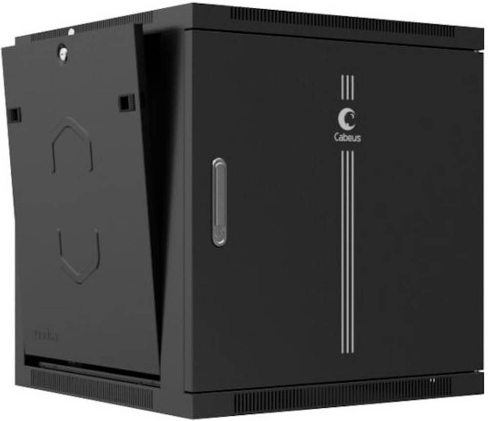 Шкаф настенный 19", 12U Cabeus SH-05F-12U60/60m-R-BK