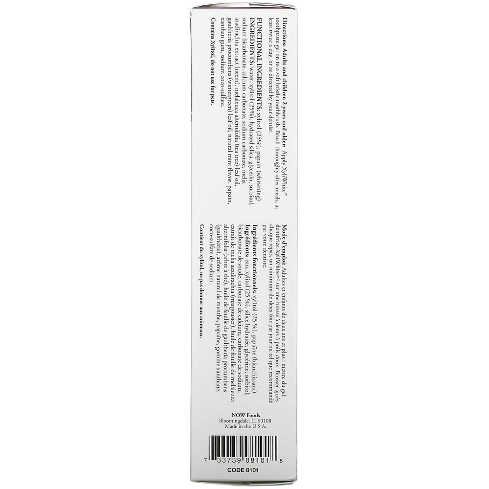 NOW Foods, Solutions, XyliWhite, зубная гель-паста, ним и чайное дерево, мята, 181 г (6,4 унции)