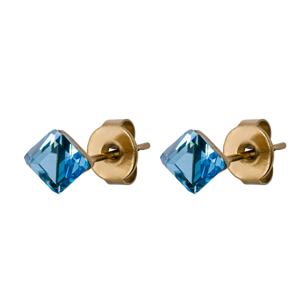 Серьги пусеты Fiore Luna Crystal Sky Blue SWE0127/1 SB G