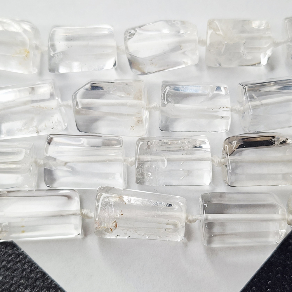 Горный хрусталь, природный прозрачный кварц, бочонок, огранка, 16×8мм, штучно