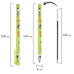 Ручка шариковая с принтом FUNSTER STICK "CUTE CAPY", СИНЯЯ, узел 0,7 мм, линия 0,35 мм, 144393
