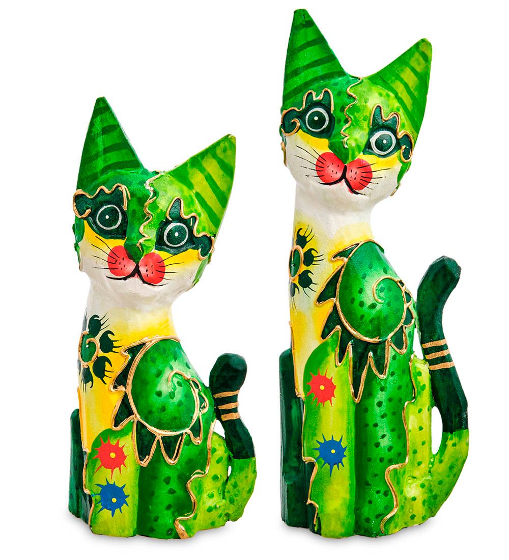 Decor and Gift 99-226 Фигурка «Кошка» н-р из двух 30, 20 см (албезия, о.Бали)