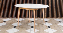 Стол обеденный Арека К1100 (бук/тон 1/тон подстолья 2/ножка 8)  110х110(140)