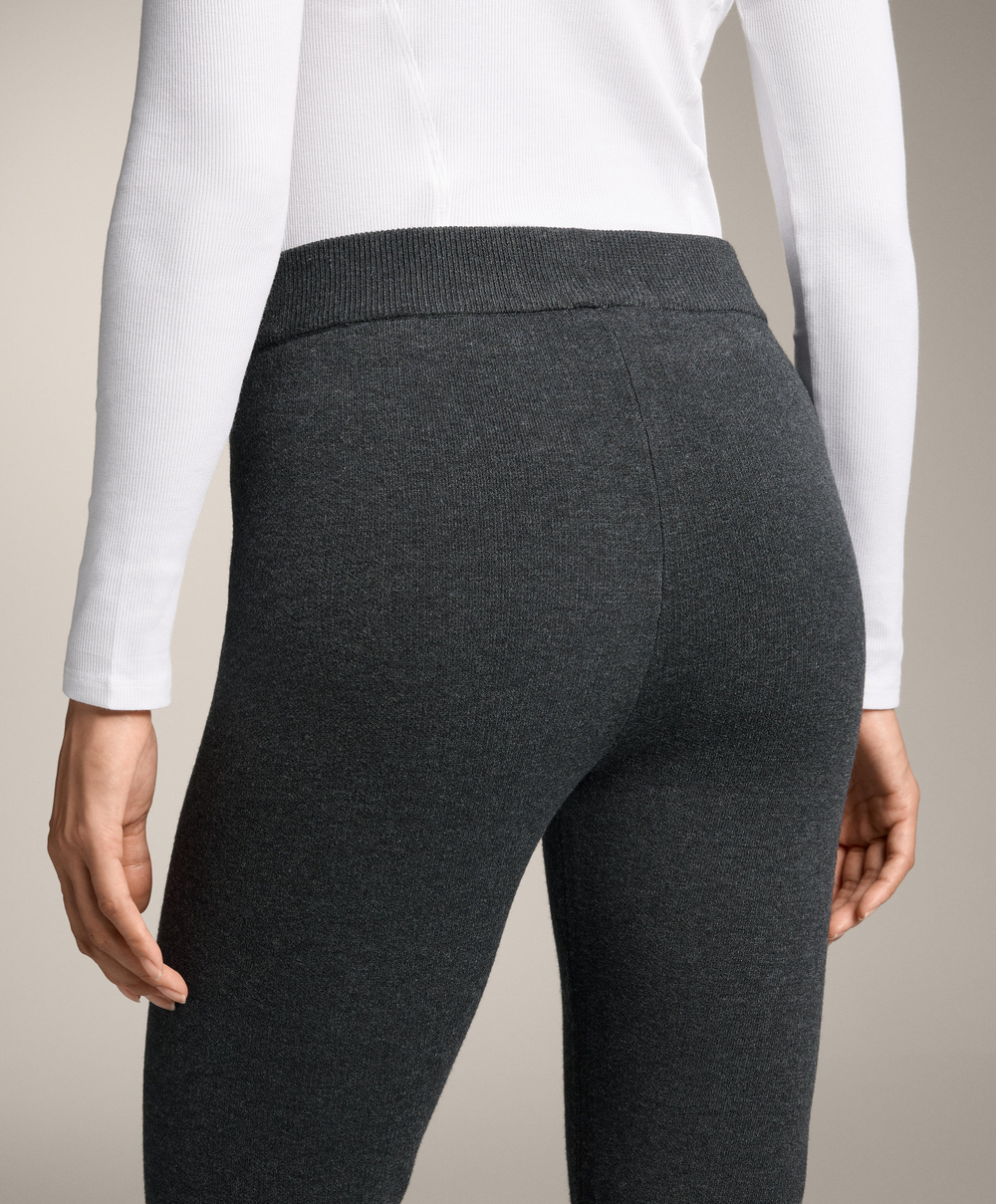 OYSHO Расклешенные трикотажные брюки, темно-серый