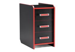 Тумба Ханна 33х55х60 черная / красная