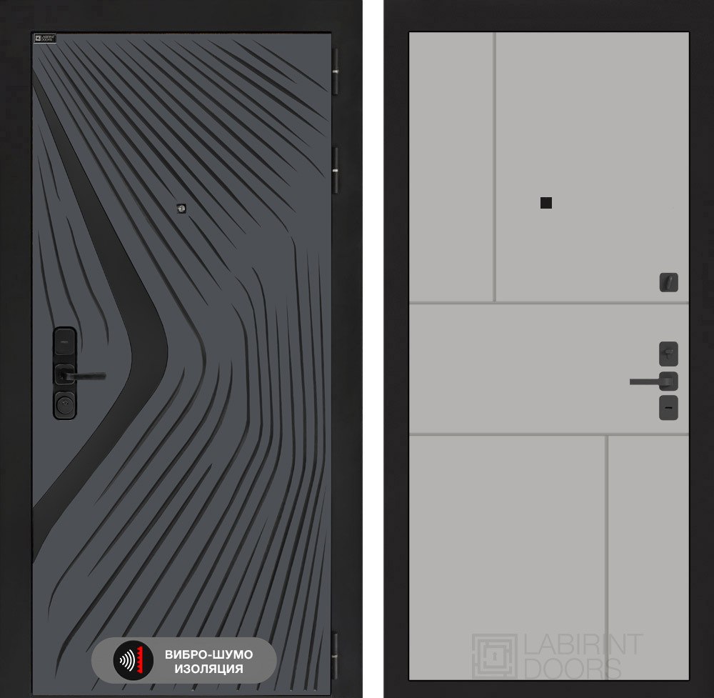 Входная дверь Лабиринт LEOLAB - 21 Грей софт