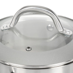 Кастрюля нерж, 3 л, с крыш, крышка стекло, Daniks, Перл, GS-01205-18, индукц