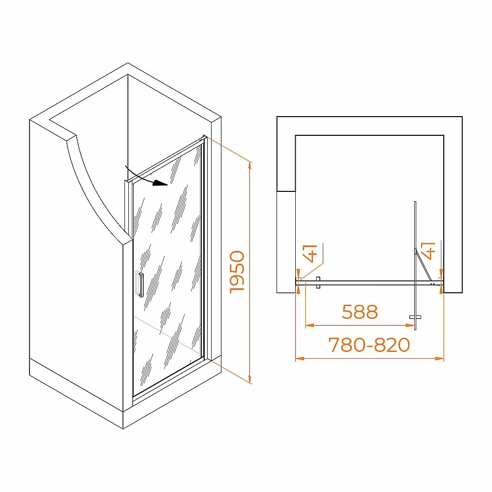 Душевая дверь RGW Stilvoll SV-05 80 70320508-181 стекло Smart Line матовое/профиль хром