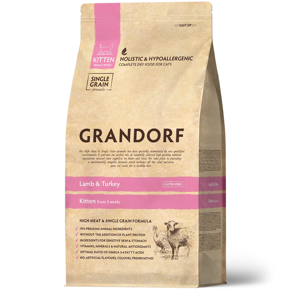 GRANDORF Ягнёнок с индейкой Для котят