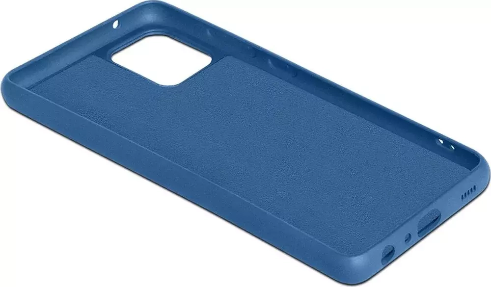 Силиконовый чехол с микрофиброй для Samsung Galaxy A03 blue DF