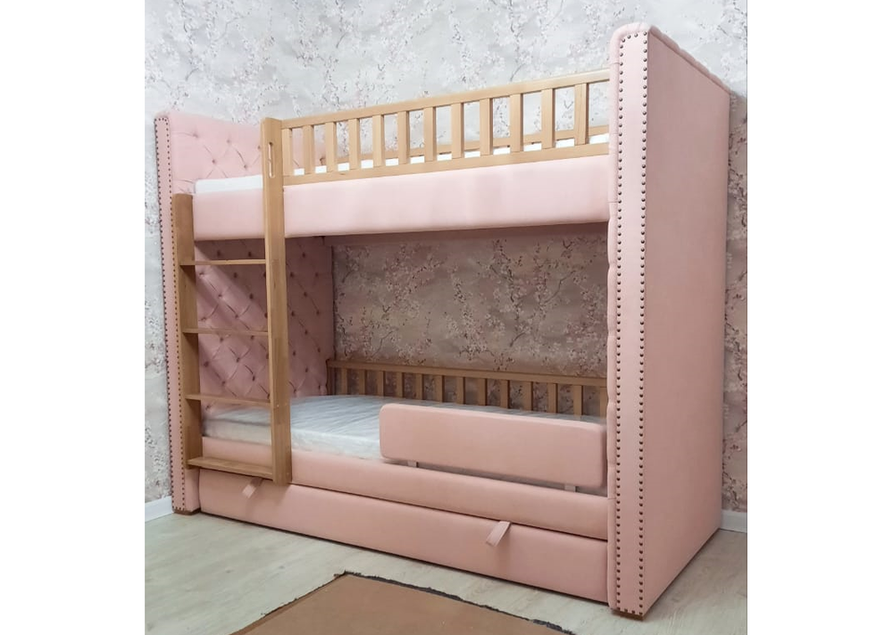 Кровать двухъярусная Elit soft (розовый)