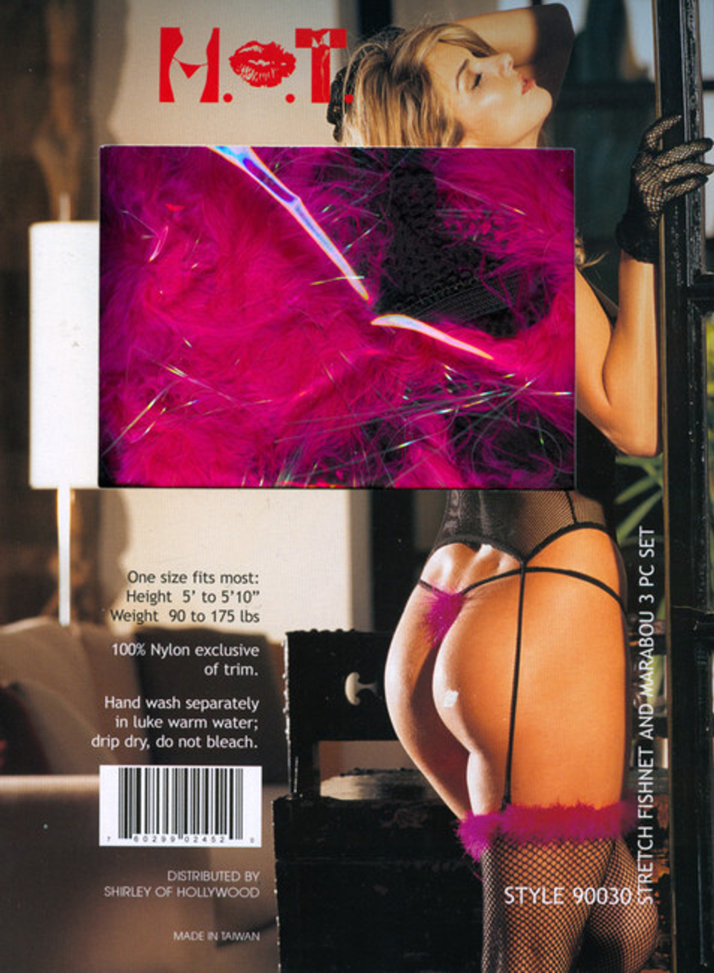 Черный комплект с малиновым пушком OS (42-48) (Цвет: черный с малиновым)