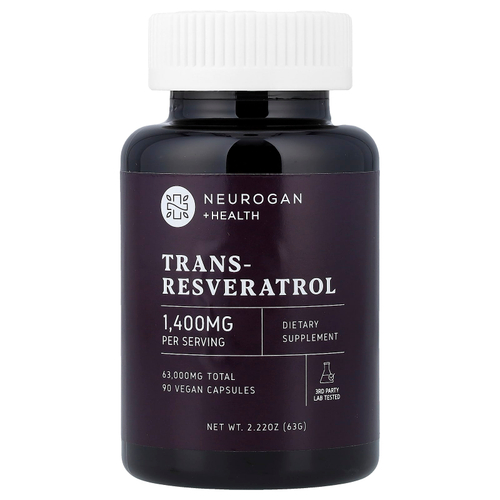 Neurogan Health, транс-ресвератрол, 90 веганских капсул (700 мг в 1 капсуле)
