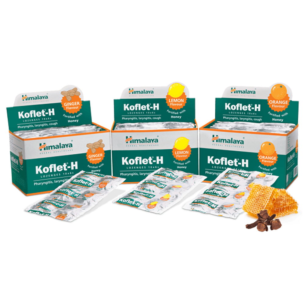 Леденцы для горла Himalaya Koflet-SF Имбирь Мята Ginger Mint Flavour (Sugar Free) 120 г 60 шт