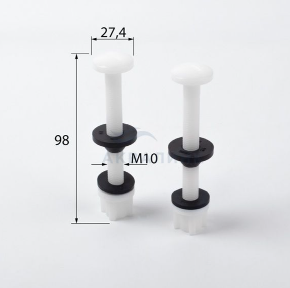 Комплект крепежа бачка к унитазу IDDIS M10x98 пластик (комплект 2 шт.)